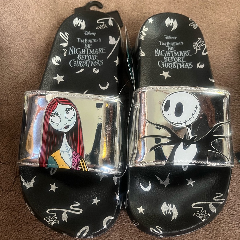 Disney The Nightmare Before Christmas Black and Silver Sandals